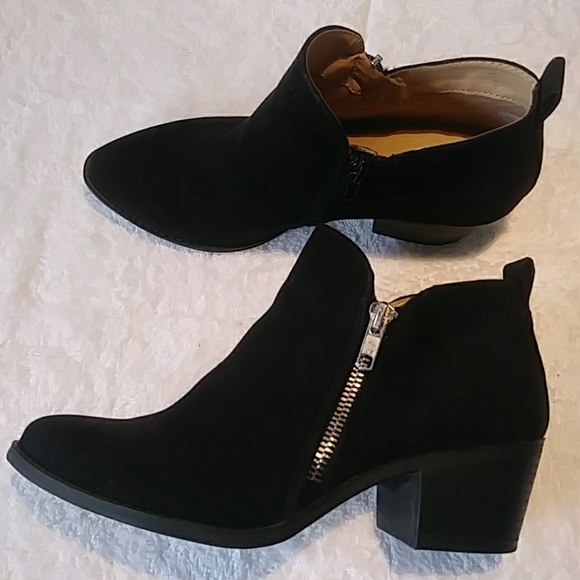 American Eagle Shoes - American Eagle Black Suede Ankle Booties As 6.5